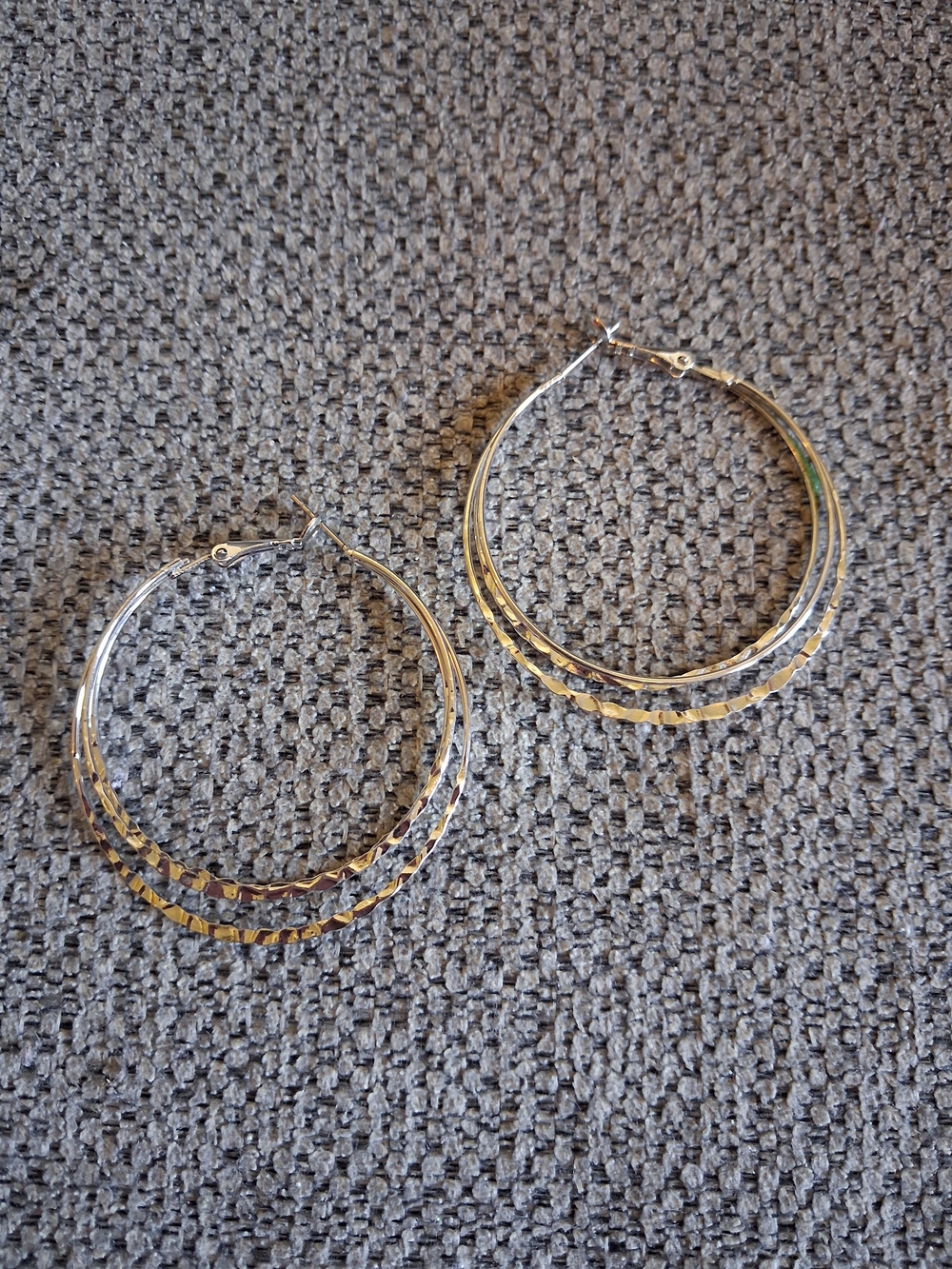 Silver-Tone Double Hoop Earrings